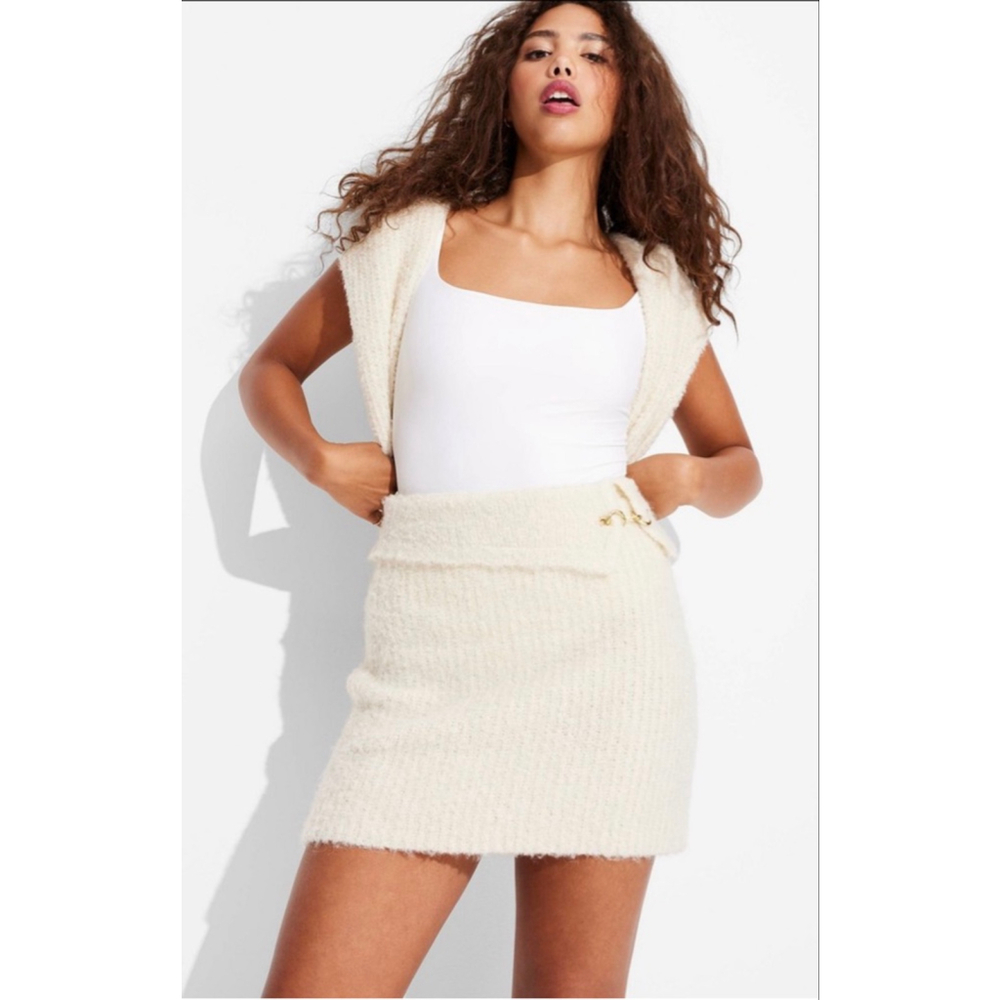 Women's Wild Fable Off White Knit Mini Skirt XS